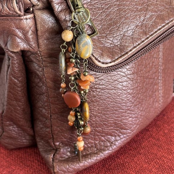 Hand Crafted Jewelry - Bag Charm Natural Stone and Clay Beads NEW
